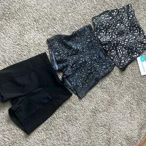 Marika Women's Athletic Shorts - Black and Gray Patterns M